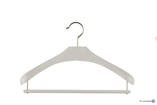 WHITE WOODEN HANGERS for Man, Mod.60MBW, Box 50 pieces